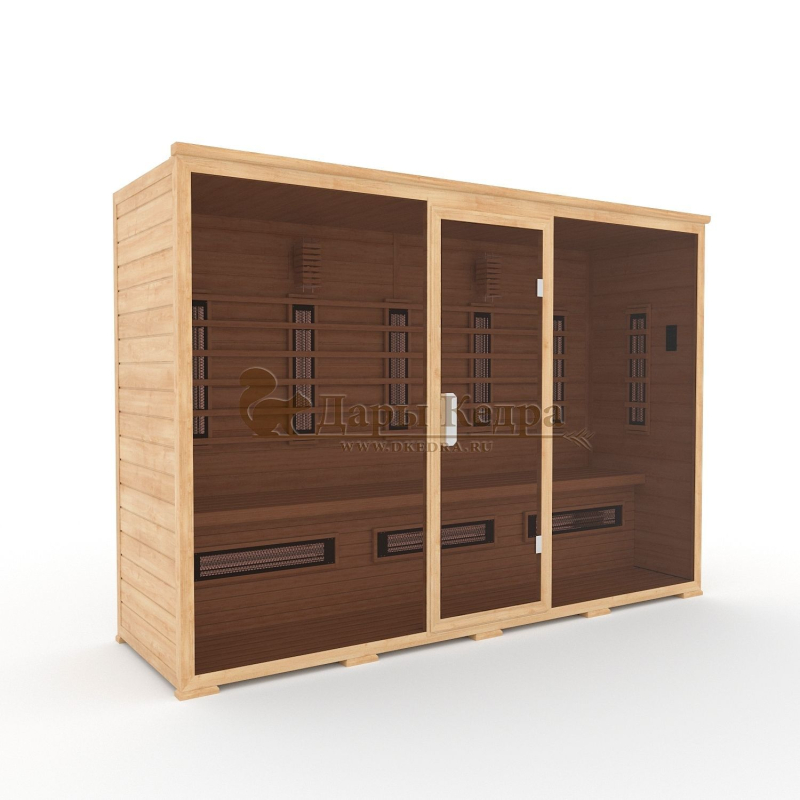 Пятиместная инфракрасная сауна кабина из кедра с керамическими излучателями